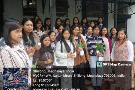 Plantation of medicinal plants in the Botany Herbal Garden at 11am by the 2nd Semester Botany Major students along with Geography Major students